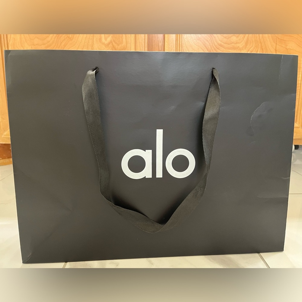 Alo Branded Black Shopping Bag with White Logo